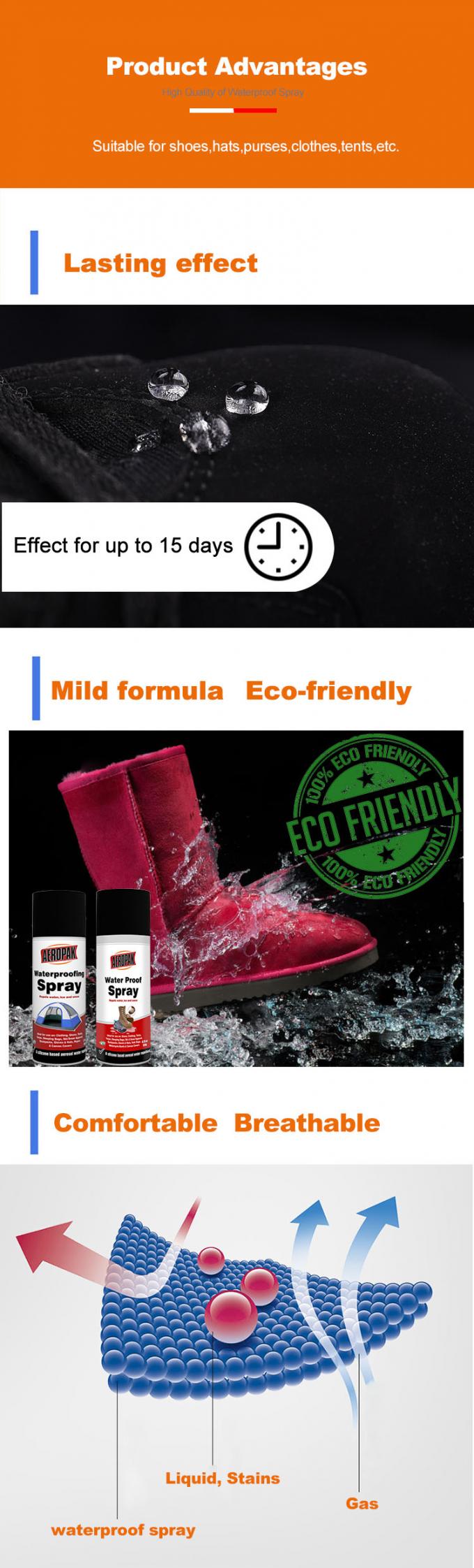 200ML ของเหลวผ้า Aeropak สเปรย์กันน้ำ ISO9001 REACH 1