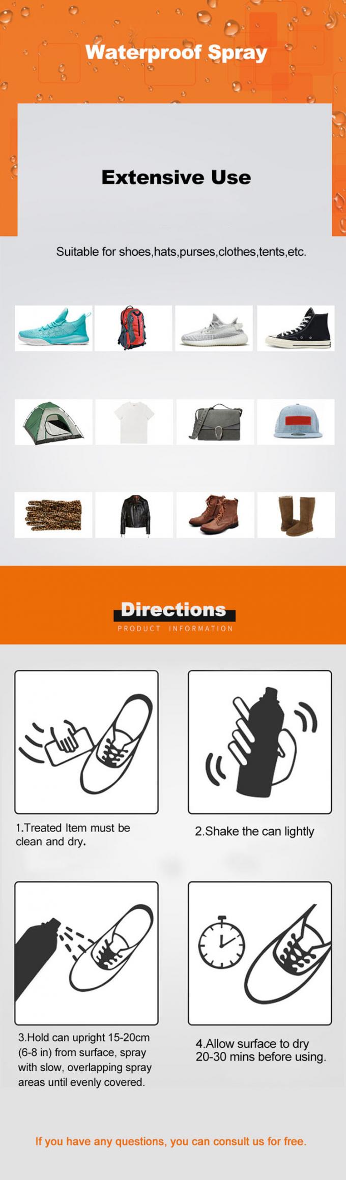 200ML ของเหลวผ้า Aeropak สเปรย์กันน้ำ ISO9001 REACH 3