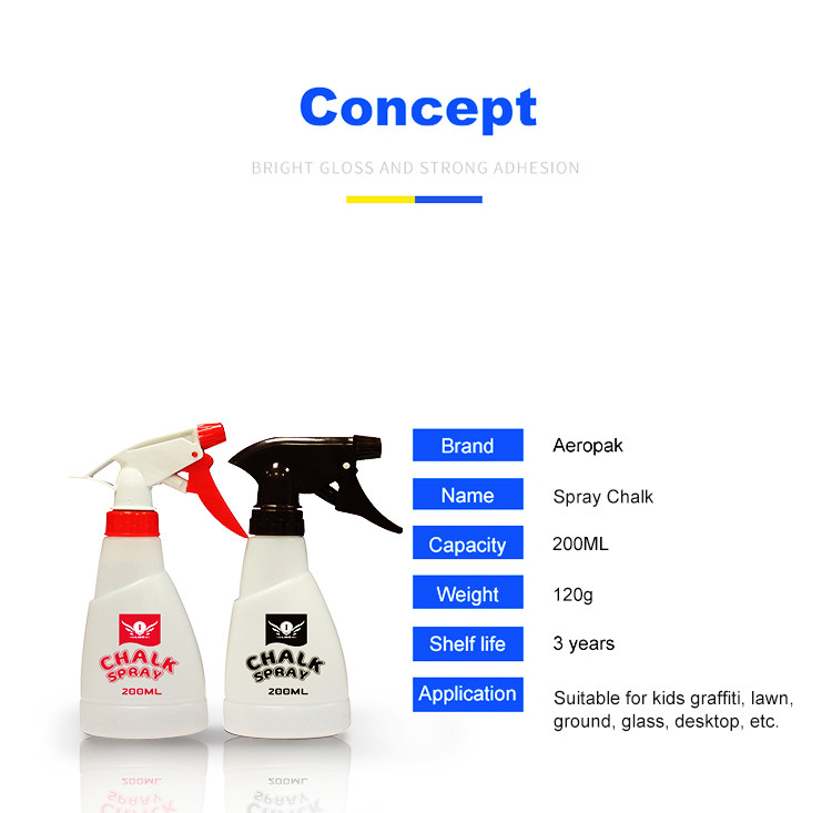 Aeropak 200ml Removable Liquid Chalk Spray Paint Plastic Bottle