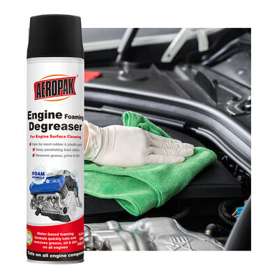 Aeropak 650ml Aerosol Foaming Engine Cleaner Spray การถอนออกอย่างรวดเร็ว คราบน้ํามันหนัก