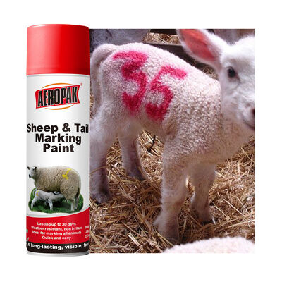 AEROPAK การเคลือบของเหลว ผิวน้ํา สะอาดต่อสิ่งแวดล้อม ไม่เป็นพิษ แกะ วัว หมู หาง สเปรย์สีสเปรย์ 500 มล